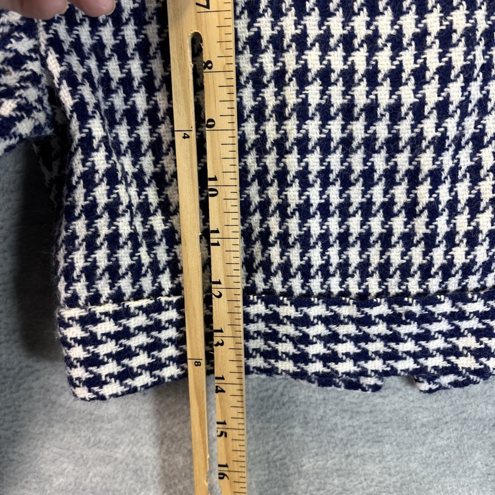 True Vintage Child's Houndstooth Suit 70s Blue Zipper Size 10 30" Chest Unique - Picture 9 of 16